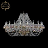 Подвесная большая люстра Art Classic 11.11 11.11.20.400.Gd.Sp.K777 (220V, хрусталь, на цепи, подсвечник, свеча)