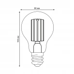 Лампа светодиодная, прозрачная, теплый белый свет 3000K Uniel Яркая A++ LED-A60-5W/3000K/E27/CL GLY01TR