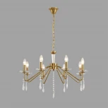 Подвесная люстра Lumion Suana 8319/8 шампань/прозрачный, металл/хрусталь E14 8*40W 220V (на цепи, подсвечник, свеча)