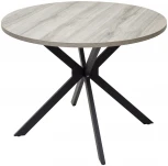 Стол ВЕГА D100 Дуб Шерман серый / черный каркас 1 шт 2 кор M-City 464M05094