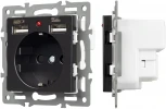 Механизм розетки с USB зарядкой SCT-MUAA-PL-BK (250V, 16A) (Arlight) 043734