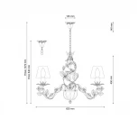 Подвесная люстра Lucia Tucci Fiori Di Rose 108.6 (220V, на цепи, цветы, ветки, розы)