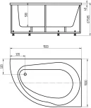 Акриловая ванна Акватек Вирго R, с фронтальным экраном