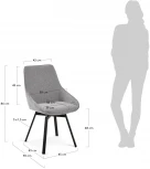 Обеденный стул La Forma (ex Julia Grup) Jenna (Серый/ Пена,Фанера,Сталь)