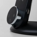 Офисная настольная лампа с беспроводным ЗУ складываемая Eurosvet Action 80428/1 черный (LED, 220V, диммер, сенсорный выключатель)