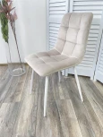Стул CHILLI G108-06 серебристо-серый/ белый каркас, велюр