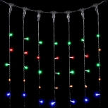 Гирлянда Занавес 2 x 3 м Разноцветный 220В, 600 LED, Провод Черный ПВХ, IP54