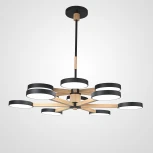 Потолочная люстра Wi-Fi на штанге Turna Dbl L12 Black By ImperiumLoft Turna-Dbl01 (LED, 220V, голосовое управление, умный дом - Алиса)