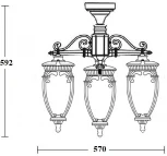 Потолочный светильник уличный Oasis Light VERONA 86270A/3 02 Bl