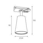 Трековый светильник однофазный Wolta WTL-GU10/11W под лампу GU10 белый CONO