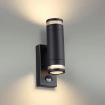 Уличный настенный светильник с датчиком движения и освещенности Motto 6605/2W Odeon Light (220V, IP44)