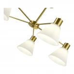 Потолочная люстра на штанге Evoluce Arki SLE1561-302-05 Латунь/Белый E27 5*60W