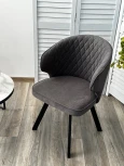 Стул SKAT 360 град. поворот. B28 Темно-серый, велюр / черный каркас, М-City
