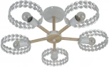 Потолочная люстра на штанге Escada Banjo 679/5P White 5х60Вт Е27, металл/хрусталь, белый/дерево
