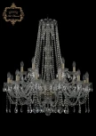 Подвесная большая люстра Art Classic 11.12 11.12.12+6.300.h-94.Br.Sp (220V, хрусталь, на цепи, подсвечник, свеча)