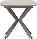 Стеклянный стол Woodville Палу 130(170)х80х76 латте / капучино 528468