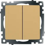Выключатель двухклавишный (золото) Stekker Катрин 49216