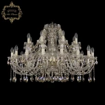 Подвесная большая люстра Art Classic 11.12 11.12.16+8.360.Gd.Sp.R801 (220V, хрусталь, на цепи, подсвечник, свеча)