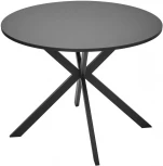 Стол ВЕГА D100 Черный, стекло/ черный каркас М-City