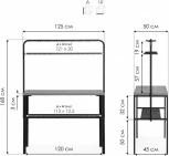 Барный стол Woodville Нари 120х50х171 делано / черный матовый арт.607977
