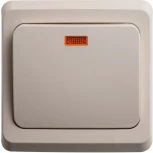 Выключатель встраиваемый одноклавишный с подсветкой (кремовый) Systeme Electric Этюд BC10-007K