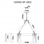 Подвесная люстра Lumien Hall Karre LH3056/9P-GDCG