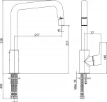 Смеситель E.C.A. Luna 102118044EX для кухонной мойки