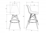Стул барный DSW BAR (ножки светлый бук, цвет сиденья красный (R-02))