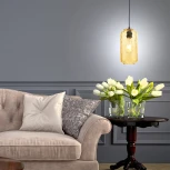 Подвесной светильник Escada Rise 10177/1S Black/Yellow 1х60Вт Е27, металл/стекло, черный/желтый