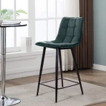 Стул полубарный UNO, бархат зелёный 19/ чёрный конус Top Concept UNO 74640