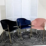 Стул DILL BLUVEL-52 PINK, велюр/ золотой каркас