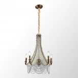 Подвесная люстра Lussole Rains LSP-6005 (220V, хрусталь, на цепи, подсвечник, свеча)