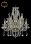 Подвесная люстра Art Classic 11.12 11.12.8+4.165.2d.Gd.Sp (220V, хрусталь, на цепи, подсвечник, свеча)