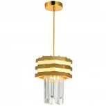 Подвесной светильник Natali Kovaltseva Spear 76013/1W GOLD (220V, хрусталь, на проводе, круглые)