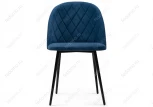 Стул Woodville на металлокаркасе Зест микровелюр темно-синий / черный глянец 464193