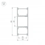 Профиль ARH-WALL-3385-DUAL-2000 ANOD (Arlight, Алюминий) 036341