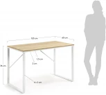 Компьютерный стол La Forma (ex Julia Grup) Talbot (Белый/ Сталь,МДФ,Металл,Шпон)