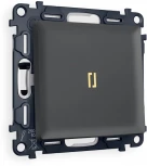 Комплект механизма Ambrella Volt 1-клавишного выключателя с подсветкой 3200K ALFA MA902010 Графит мягкое касание QUANT