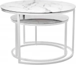 Набор кофейных столиков Bradex Home Tango белый мрамор с белыми ножками (RF 0600)