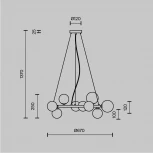Подвесной светильник Maytoni Dallas MOD545PL-11B (220V, на тросе, шарики, кольцо, молекулы)