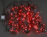 Гирлянда светодиодная красная с мерцанием 24B, 600 LED, провод черный, IP54 RL-S3*20F-B/R Rich LED