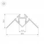 Профиль ARH-DECORE-S12-INT-2000 ANOD внутренний (Алюминий) 023868 Arlight