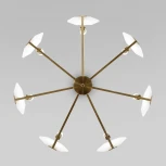 Потолочная люстра Wi-Fi на штанге Eurosvet Marble 60158/7 латунь (220V, управление смартфоном, голосовое управление, умный дом - Minimir Home, Алиса, Маруся, Салют)
