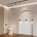 Подвесной светильник Wolta WSL-GU10/P08G под лампу GU10 Черный / Золотой BELLO