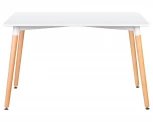 Стол обеденный SERRA WIDE (ножки светлый бук, столешница белая)