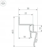 Профиль STRETCH-SHADOW-2000 WHITE (A2-CONTOUR-PRO) (Arlight, Алюминий) 042559