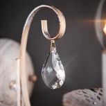 Бра Eurosvet 3305 3305/1 белый с золотом / прозрачный хрусталь (220V, хрусталь Strotskis, подвески, подсвечник, свеча)