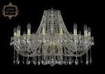 Подвесная большая люстра Art Classic 11.12 11.12.16.300.Gd.Sp (220V, хрусталь, на цепи, подсвечник, свеча)