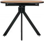 Стол Bradex Home Rudolf круглый раскладной 90-120x90x75см, Дуб Вотан, черный (RF 0454)