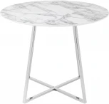 Стол обеденный Stool Group Дакота 100*100 белый мрамор ножки хром УТ000036111